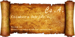 Csimbora Adrián névjegykártya